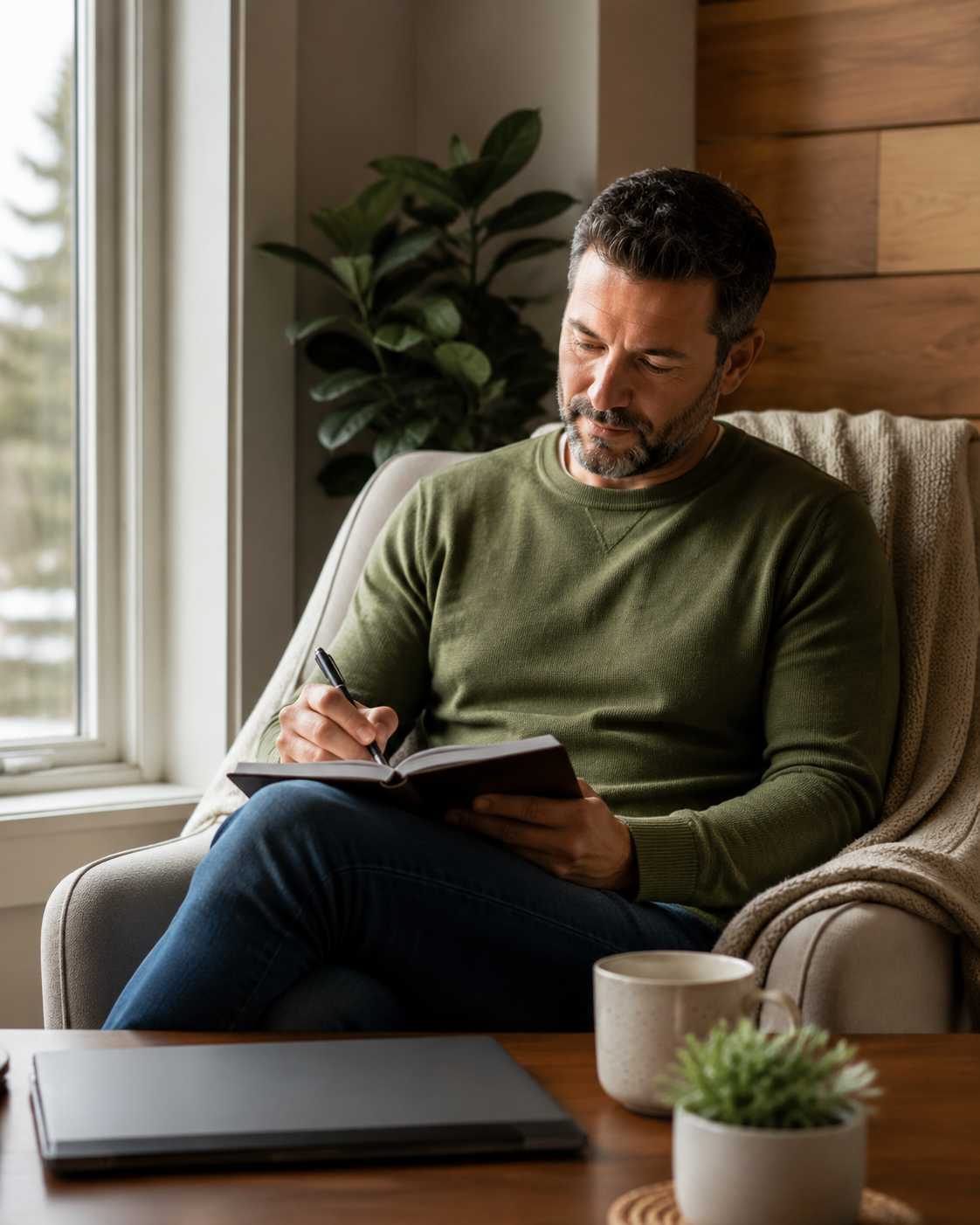 A calm setting representing trauma counseling